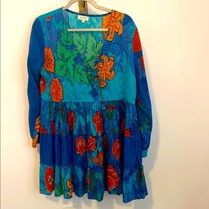 Velzera Vintage 100% Cotton Tropical Babydoll Dress